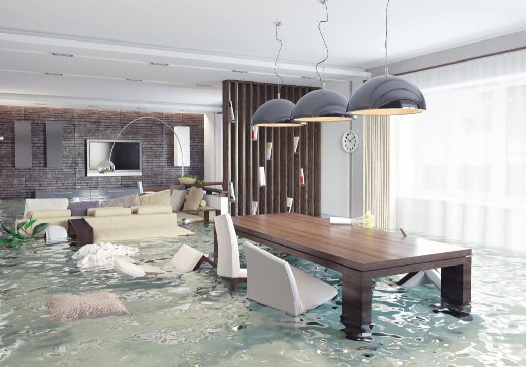 Flooded luxury home